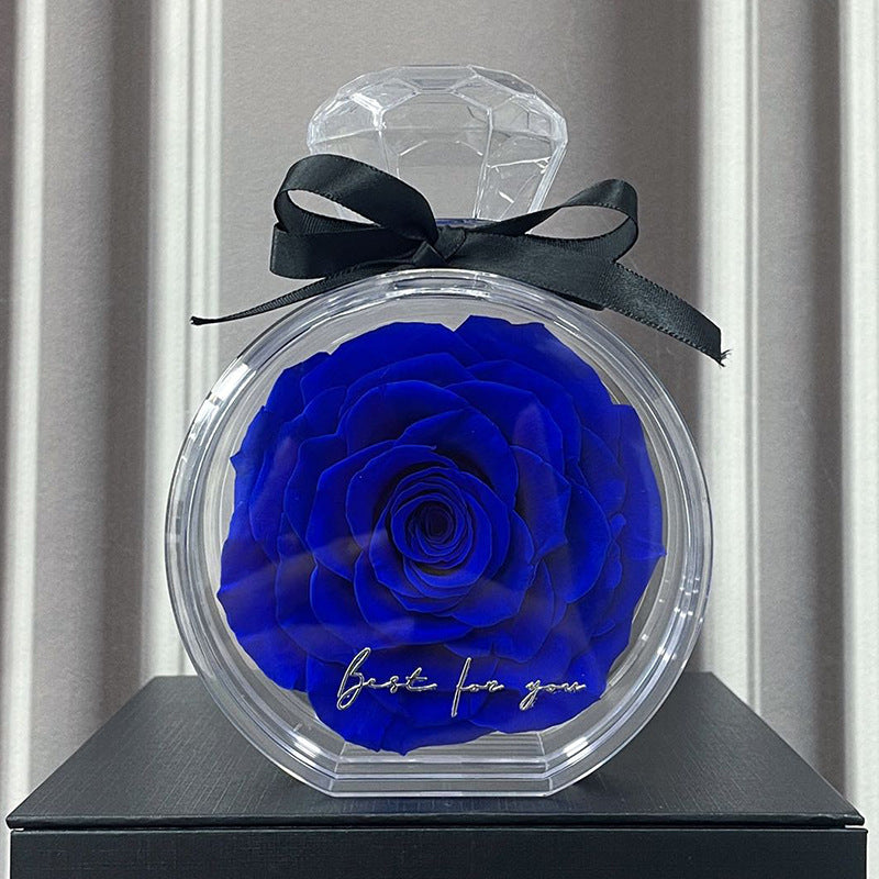 Natural Eternal Flower Ornaments Transparent Cover Dried Rose Gift Box For Christmas New Year Valentine&