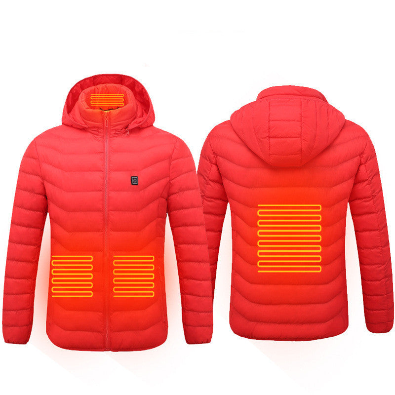 New Heated Jacket Coat USB Electric Jacket Cotton Coat Heater Thermal Clothing Heating Vest Men&