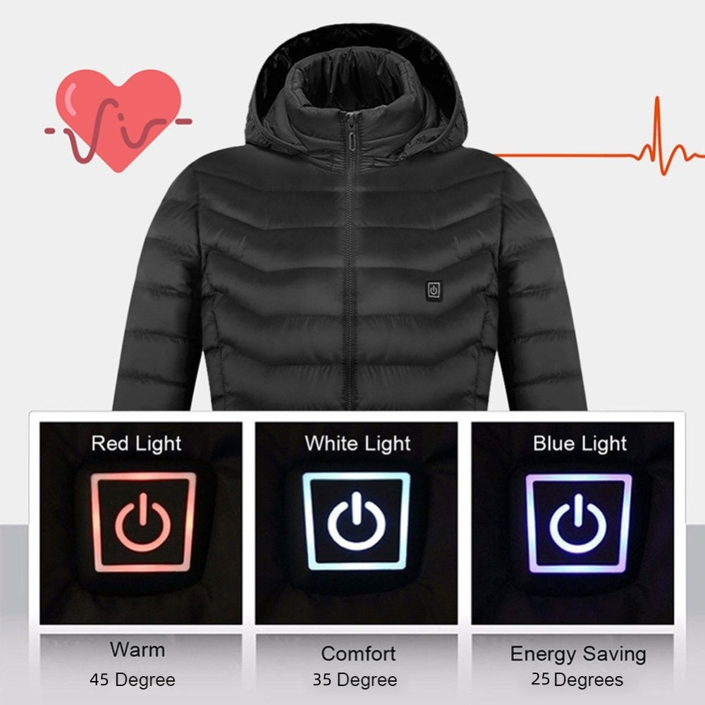 New Heated Jacket Coat USB Electric Jacket Cotton Coat Heater Thermal Clothing Heating Vest Men&