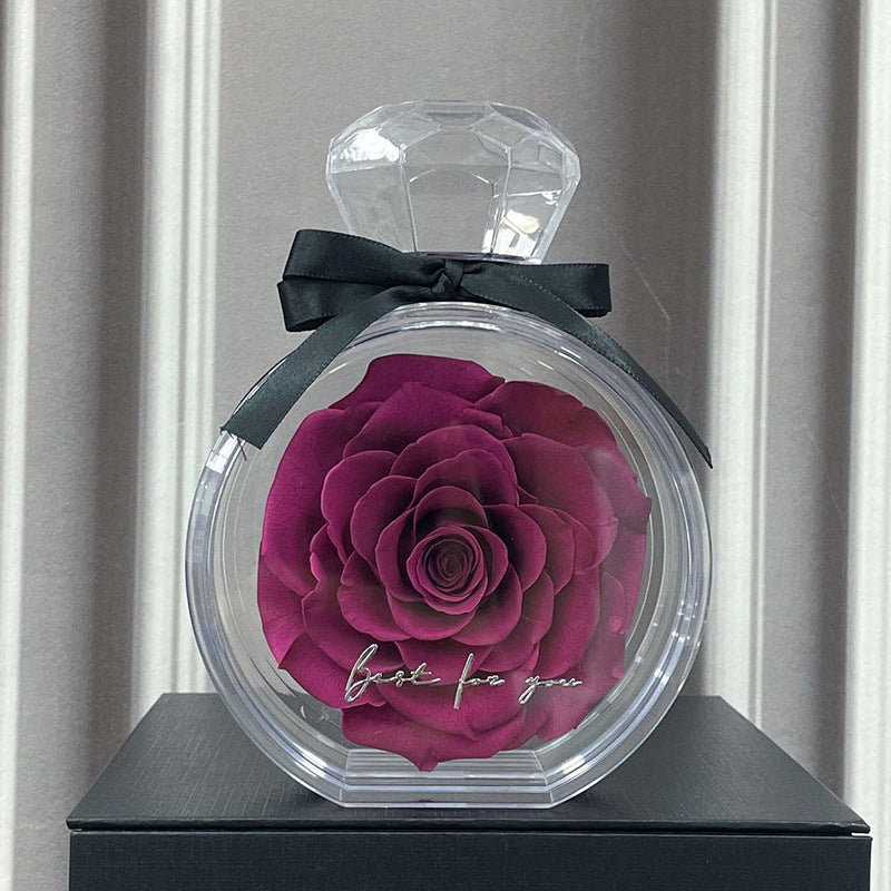 Natural Eternal Flower Ornaments Transparent Cover Dried Rose Gift Box For Christmas New Year Valentine&