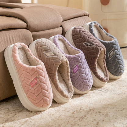 New Non-slip Thick-soled Plush Slippers Couple Winter Warm Home Slipper Indoor Fleece Shoes For Women Men