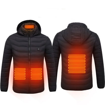 New Heated Jacket Coat USB Electric Jacket Cotton Coat Heater Thermal Clothing Heating Vest Men&