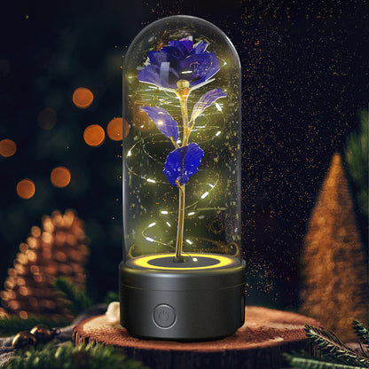 Creative 2 In 1 Rose Flowers LED Light And Bluetooth-compatible Speaker Valentine&