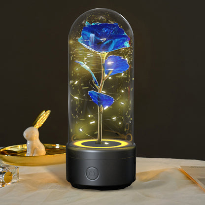 Creative 2 In 1 Rose Flowers LED Light And Bluetooth-compatible Speaker Valentine&