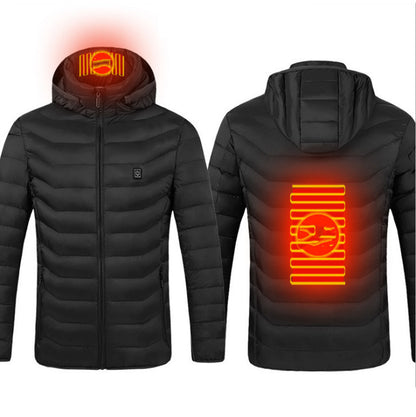 New Heated Jacket Coat USB Electric Jacket Cotton Coat Heater Thermal Clothing Heating Vest Men&