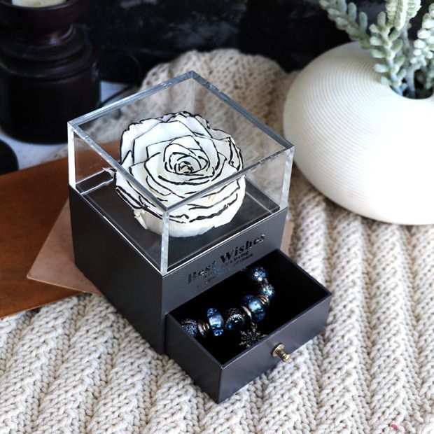 Eternal Flower Rose Jewelry Box for Birthday Presents Valentines Day Wedding Gift