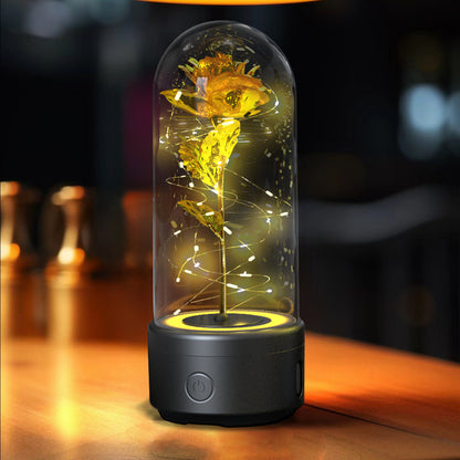 Creative 2 In 1 Rose Flowers LED Light And Bluetooth-compatible Speaker Valentine&