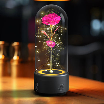 Creative 2 In 1 Rose Flowers LED Light And Bluetooth-compatible Speaker Valentine&