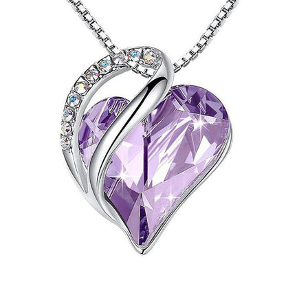 925 Sliver Heart Shaped Geometric Necklace Jewelry Women&