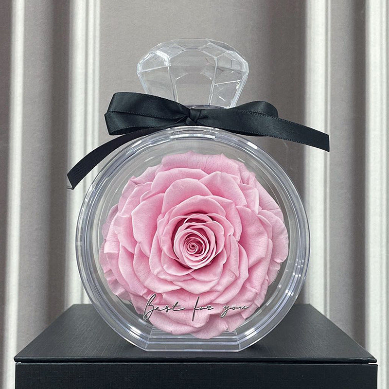 Natural Eternal Flower Ornaments Transparent Cover Dried Rose Gift Box For Christmas New Year Valentine&