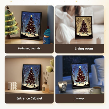 2024 New Luminous Speaker Christmas Tree Painting Bluetooth Speaker Desktop Ornament Gift Light And Shadow Art Lighting