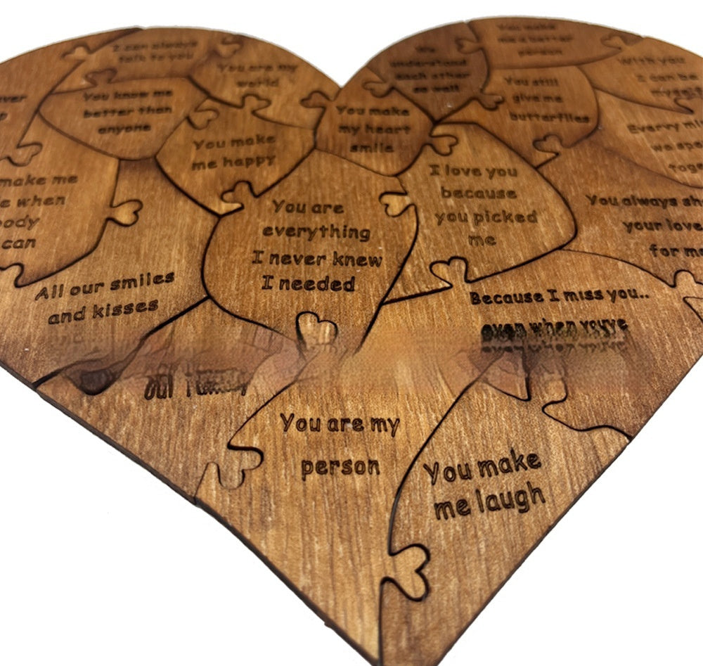 Reasons Why I Love You Wooden Heart Puzzle Romantic Love Jigsaw Puzzle Wedding Anniversary For Wife Husband Birthday Gifts Valentine&