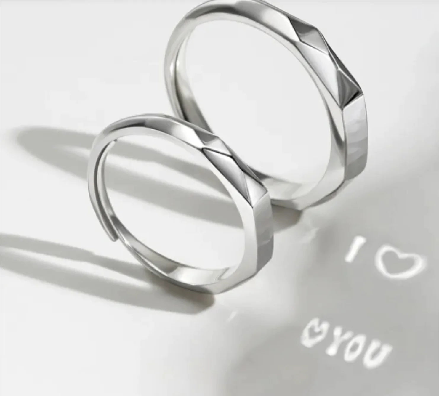 Sterling Silver Surprise Love Pattern Ring - Hidden Design for Romantic Engagement and Wedding Gifts