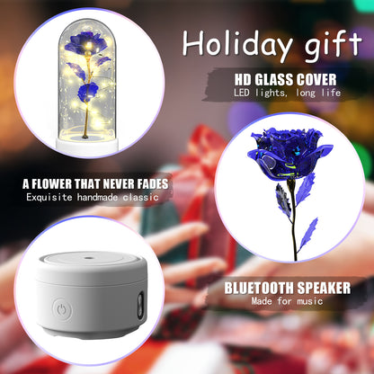 Creative 2 In 1 Rose Flowers LED Light And Bluetooth-compatible Speaker Valentine&