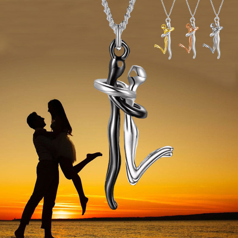 18K Love Hug Necklace Couple Anniversary Valentine&