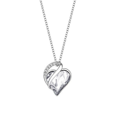 925 Sliver Heart Shaped Geometric Necklace Jewelry Women&