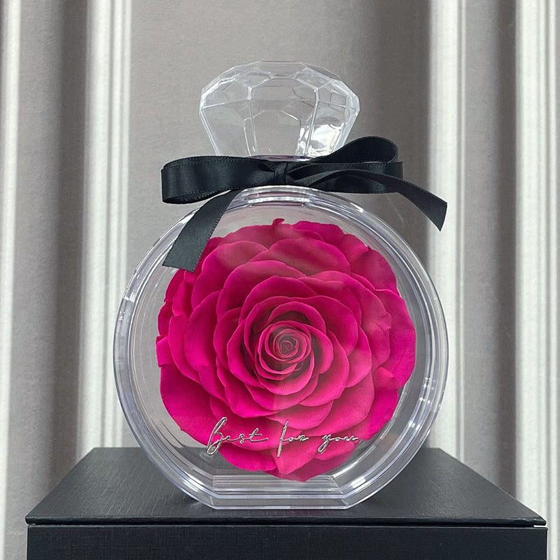 Natural Eternal Flower Ornaments Transparent Cover Dried Rose Gift Box For Christmas New Year Valentine&