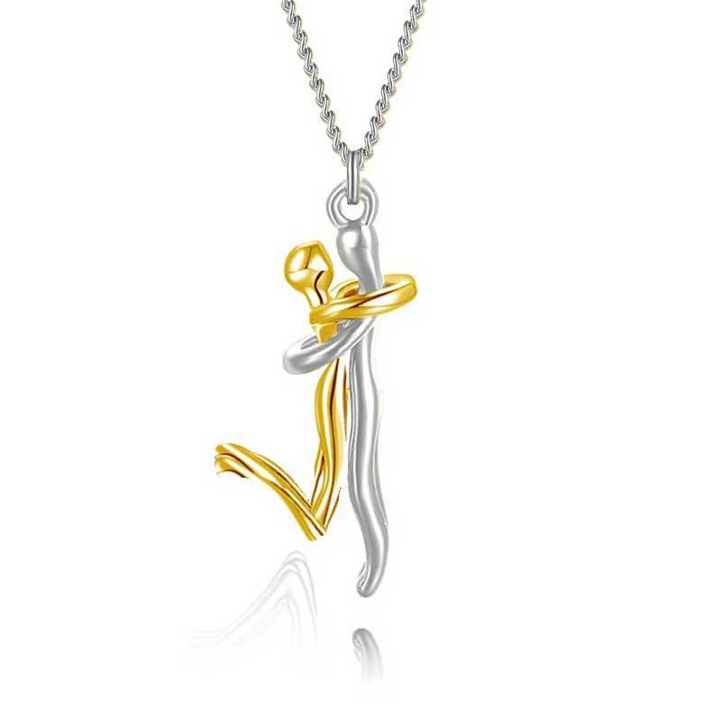 18K Love Hug Necklace Couple Anniversary Valentine&