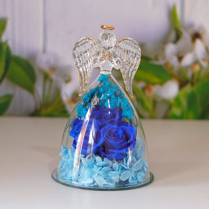 Eternal Flower Gift Box Angel Glass Cover Dried Rose Gift Box For Christmas New Year Valentine&