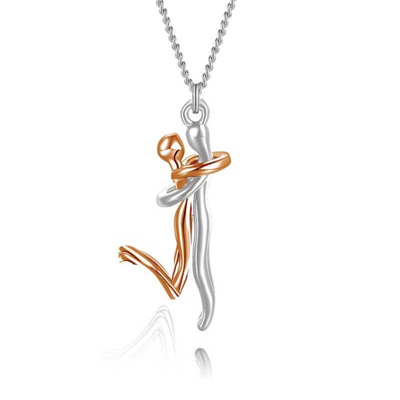 18K Love Hug Necklace Couple Anniversary Valentine&