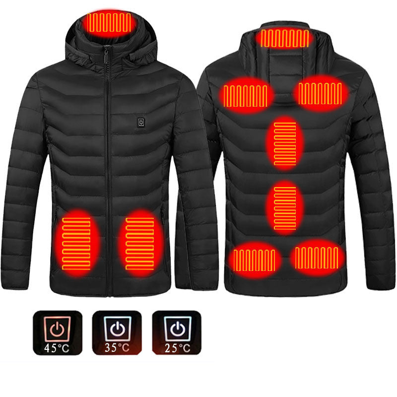 New Heated Jacket Coat USB Electric Jacket Cotton Coat Heater Thermal Clothing Heating Vest Men&