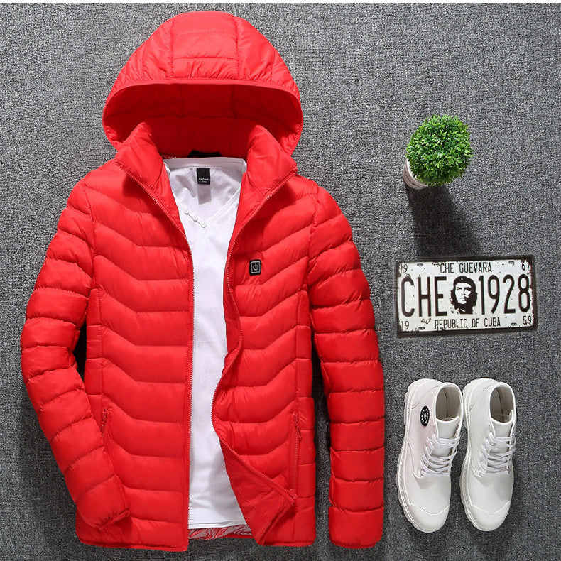 New Heated Jacket Coat USB Electric Jacket Cotton Coat Heater Thermal Clothing Heating Vest Men&